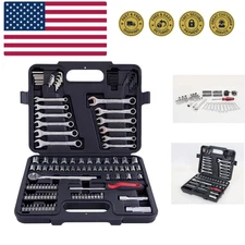 Versatile 121-Piece Socket and Wrench Set in Portable Blow-Molded Case