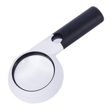 Portable 5X/20X Magnifying Glass Handheld Magnifier With 11 LED Lamp Loupe White