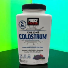 FORCE FACTOR Awesome Colostrum 60 Soft Chews Gut Health, Hair, Skin, Nails 12/26