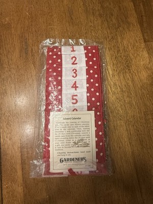 Gardener's Supply Company Candy Cane Christmas Pocket Advent Calendar Hanging R 