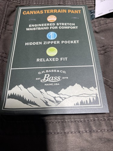 G.H. Bass & Co. Men's Canvas Terrain Stretch Pants 34x30 Blue New With Tags - Picture 4 of 5