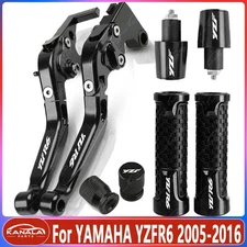 4Pcs For YAMAHA YZFR6 2005-2016 CNC Adjustable Long Brake &Clutch Levers Sets