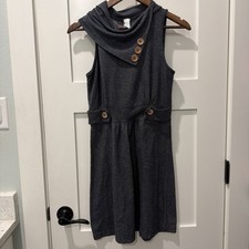Oat USA Blue Jean Cloth Dress Matilda Jane Style Wood Buttons NWOT Made In USA
