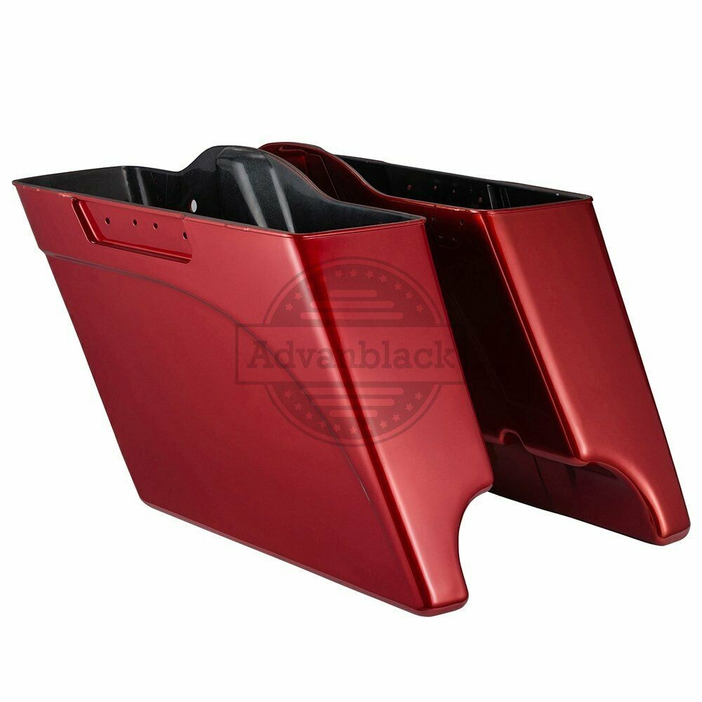 CD バック Candy Orange Stretched Saddlebags Bottom For 93-13 Harley