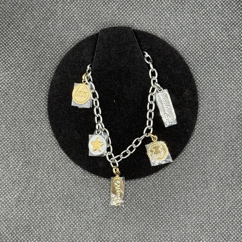 NWT Tous Sterling Silver Bear Logo 7in Link Bracelet w/ 5 Charms & Display Case - Picture 1 of 9