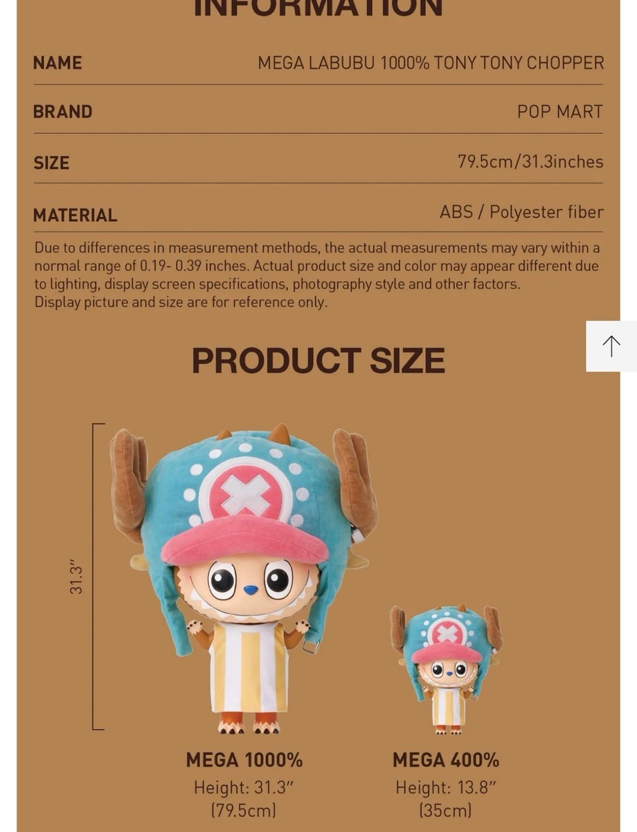 POP MART MEGA LABUBU 1000% ONE PIECE TONY TONY CHOPPER