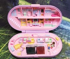 Vintage 1992 Stamping School Playset Bluebird Polly Pocket Figurines Wagon Scoot