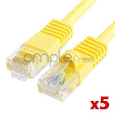 5x 15FT CAT5e Cable Ethernet Lan Network CAT5 RJ45 Patch Cord Yellow NEW
