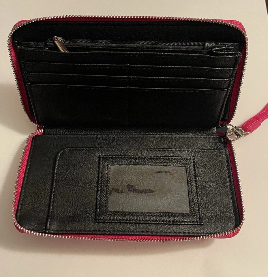 Betsey Johnson PINK Zip Around Wallet Clutch Organizer Wristlet Bow Accent New - Image 3 of 4