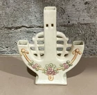 Vintage Weller ROMA Triple Bud Flower Candle Vase Art Deco 6 5/8" Tall