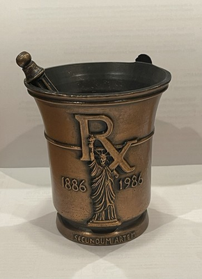 #ad Vintage Statue of Liberty Schering Mortar and Pestle 1886 1886 Collectible $25.00