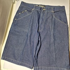 Karl Kani Jeans Shorts Mens 38 Blue Dark Wash Y2K Baggy Hip Hop Streetwear