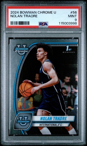 2024 BOWMAN CHROME UNIVERSITY #56 NOLAN TRAORE PSA 9