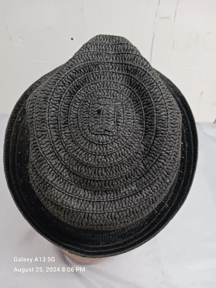 Sombrero de paja Fedora negro para hombre San Diego Hat Co. Talla S Foto 3 de 4