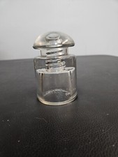 Whitall Tatum Insulator 3-45 Circle A Smoky Clear Glass Made in USA