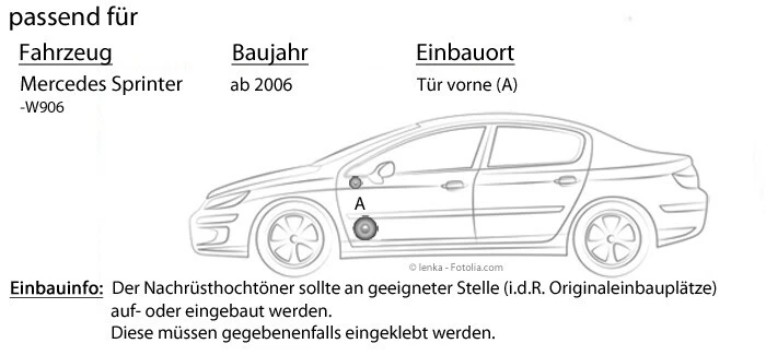 Hertz Lautsprecher für Mercedes Sprinter W906 Front KFZ Komposystem Einbauset - Bild 2 von 3