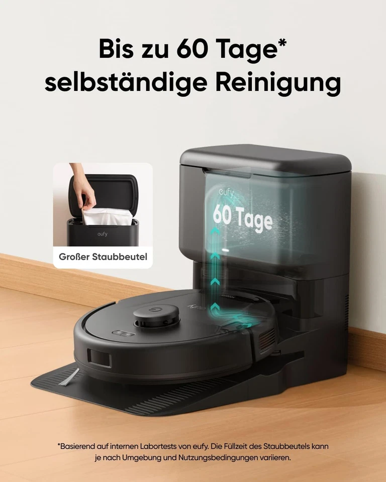 eufy Clean L60 Saugroboter Absaugstation 5000Pa iPath-Laser-Navigation APP/Alexa - Bild 3 von 4