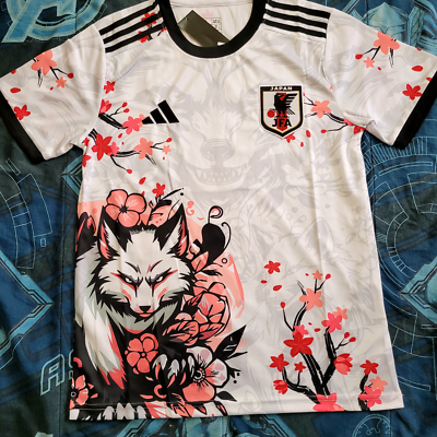 Japan Soccer Jersey Special White Wolf Blossom Concept Edition S,M