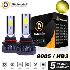 Pair 9005 9145 9140 H10 Led Fog Light 3000k Golden Yellow 22000lm High Power
