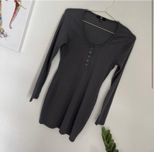 Missguided Long Sleeve Ribbed Bodycon Dress Sz 8