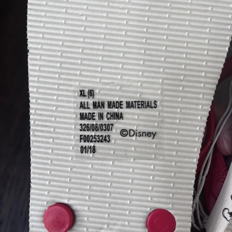 DISNEY MICKEY MOUSE FLIP FLOPS Big Kids Sz 6, XL Junk Food Collab - Image 4 of 4