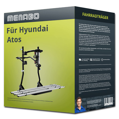 Menabo Fahrradträger Cobra Plus schwarz/silber für Hyundai Atos MX - 3 Fahrräder