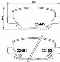 Hella 8DB 355 025-861 Bremsbelagsatz, Scheibenbremse FüR Fiat