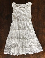 White Lace Mini Dress, Size M
