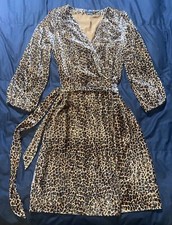 J. Crew Wrap Dress in Drapey Velvet Blush Leopard