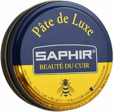 Dark Brown Saphir Shoe Polish Pate de Luxe 50ml Tin - Made in France