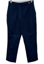 Tommy Hilfiger Pants Size 8 Women's Navy Blue High Waist Twill Straight LOGO