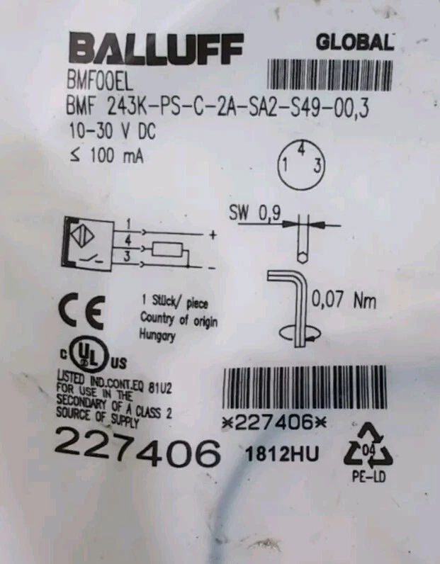 Лот из 7 ШАРИКОВЫХ СОЕДИНИТЕЛЬНЫХ ШНУРОВ 5 X BCC063F BCC053C BMF 243k-ps-c-2A-SA2-S49-00 - Изображение 3 из 4