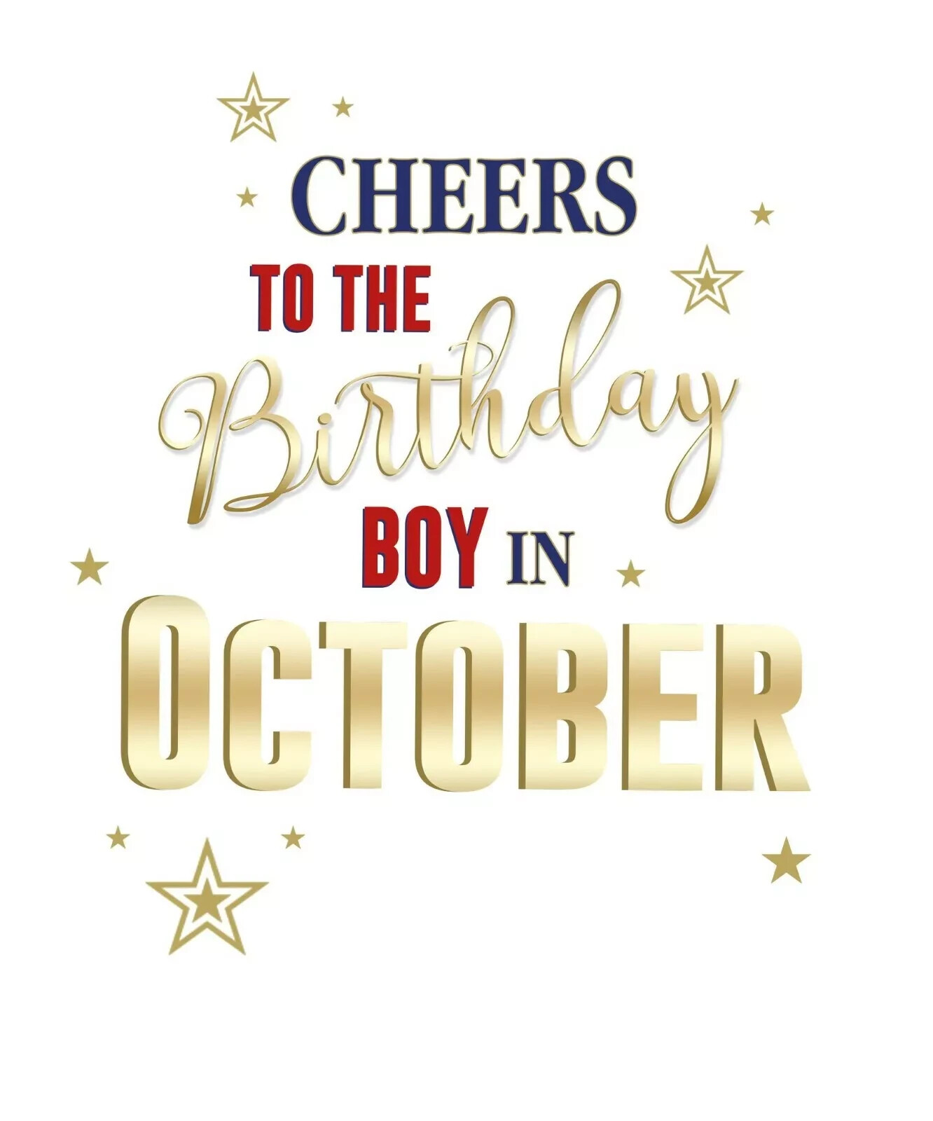 Born In October Birthday Card Male Him Man - Cherry Orchard