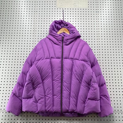 Fabletics Quilted Puffer Jacket Womens Small Purple Hooded Zip