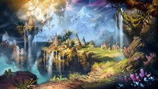 Landscape fantasy art colorful Custom Gaming Mat Desk