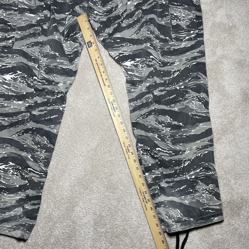 Pantaloni mimetici vintage Tiger Stripe grigi Y2K anni 90 retrò uomo XXL combattimento cargo militare - Foto 8 di 9