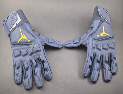 Nike Jordan Hyperbeast 2.0 Michigan Wolverines Lineman Football Gloves Size 2XL