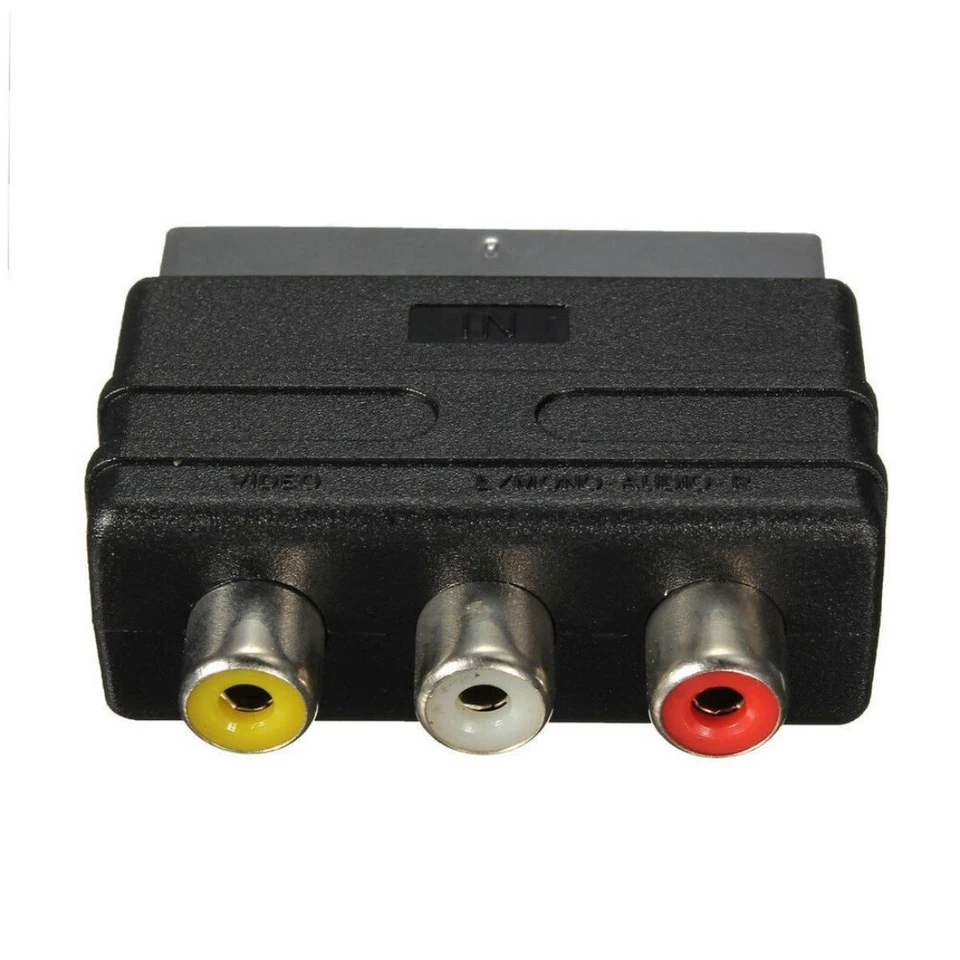 SCART Male Plug to 3 RCA Female A/V Audio Video Adaptor Converter - Image 2 of 4