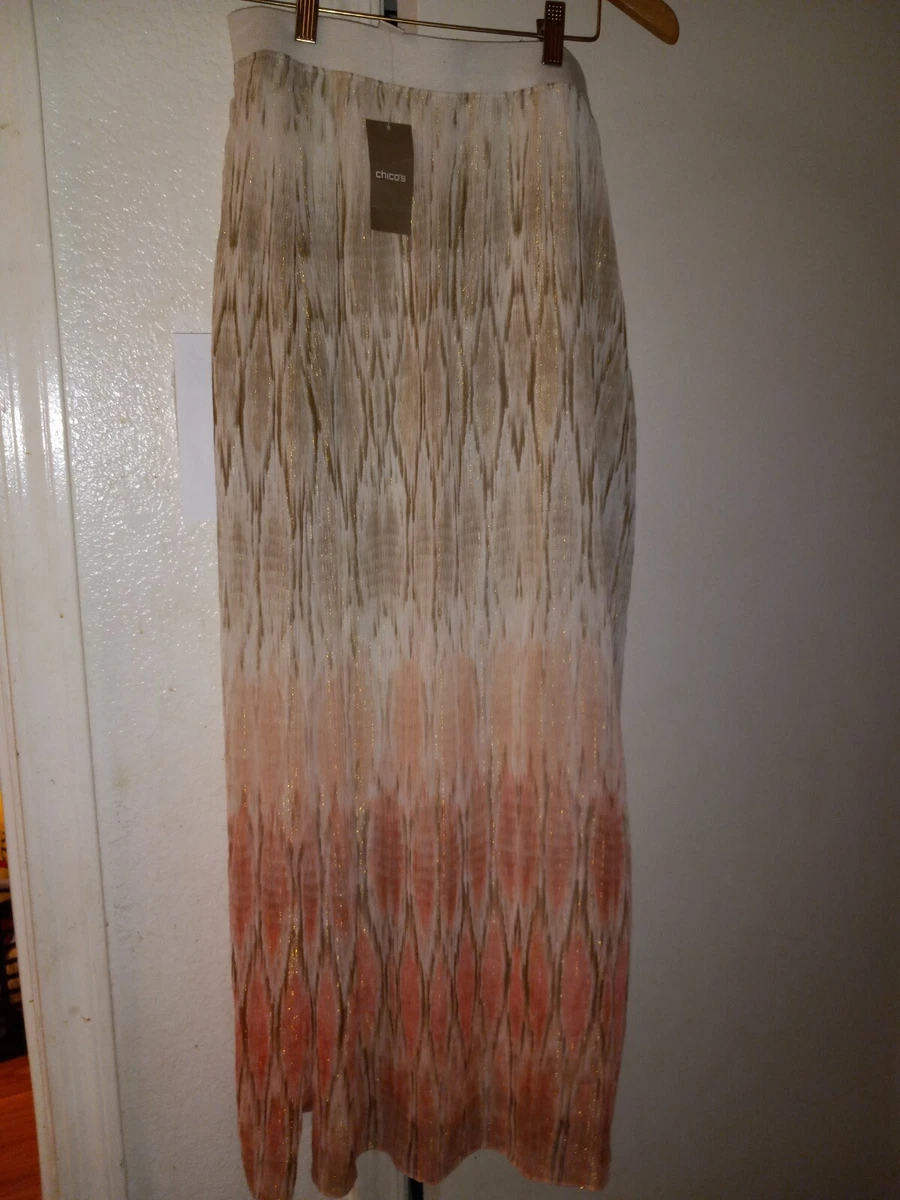 Chico s Ombre Diamond maxi skirt with slit Size 0 nwt eBay