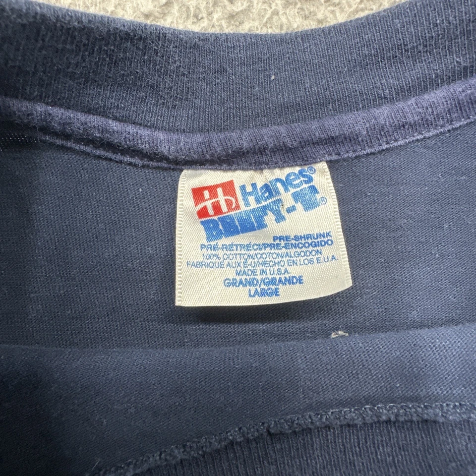 Camiseta vintage Burton Snowboards azul puntada única hecha en Estados Unidos Hanes Beefy T Foto 3 de 4