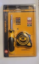 Olympia Tools 43-236 Tape and Screwdriver Set  16' Tape , 6-in-1 Screwdriver SAE