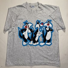 Vintage 90s Sylvester T-Shirt Mens S Single Stitch Looney Tunes Warner Bros USA