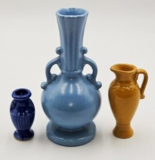 Vases Pottery Three Vintage Ceramic Unmarked