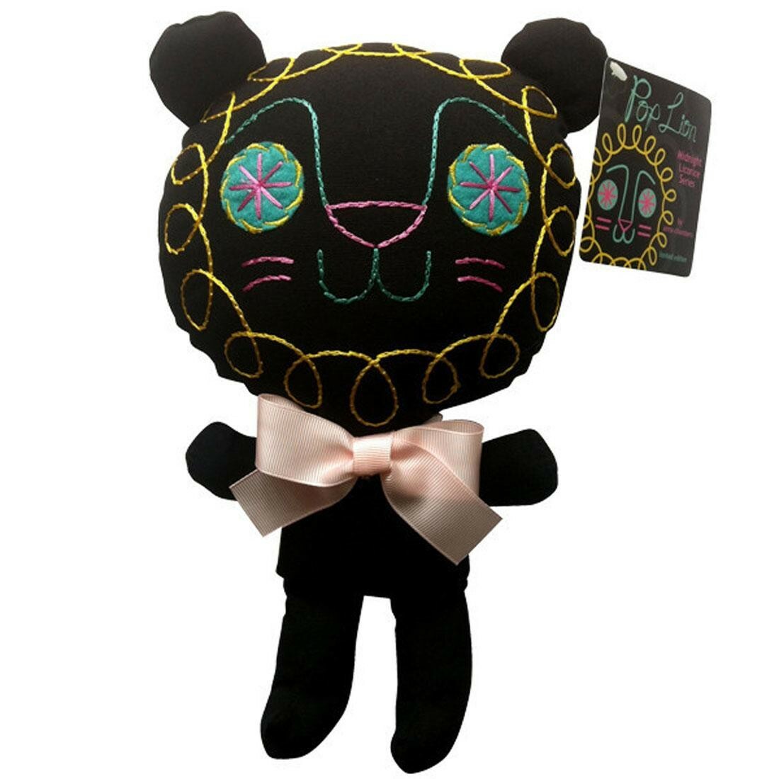 25 долларов огромный плюш Anna Chambers Lion Pop высотой 12 дюймов - с открытыми глазами, черный