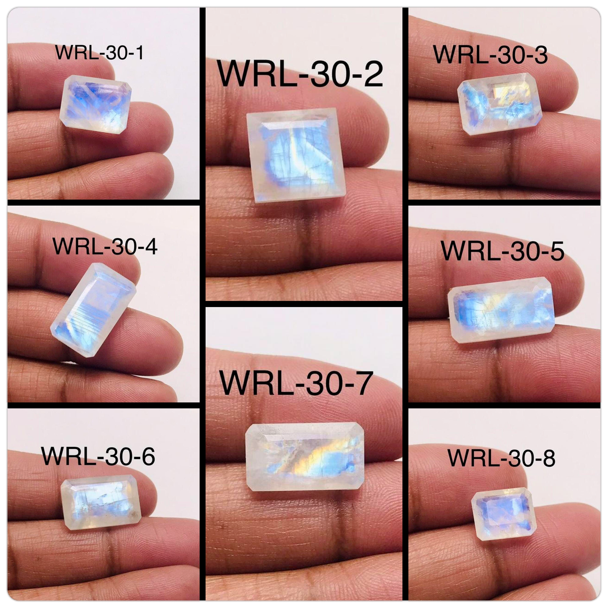 Rainbow Moonstone Facetted Cut Stone Square & Rectangle Rainbow Moonstone Facetted Cut Stone Square & Rectangle