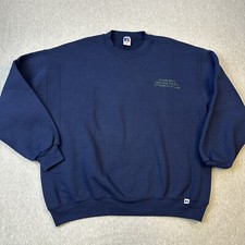 VTG 90s Russell Athletic Embroidered Crewneck Sweatshirt - Sz XXL - Navy Blue