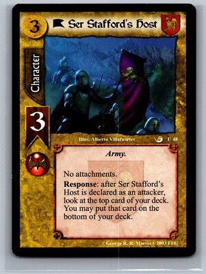 A Game of Thrones CCG Ser Stafford's Host #48 GOT TCG Ice and Fire Edition