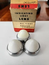 LOT OF 3 - EATON CUTLER HAMMER, WH. GLASS INDICATING LIGHT LENS 10250 TC17 RC1-1
