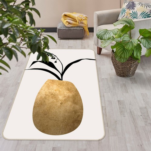 3D Black Leaf Tooth 1046 Boris Draschoff Rug Non Slip Rug Mat