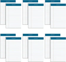 TOPS 5 X 8 Legal Pads, 12 Pack, Docket Brand, Narrow Ruled, White Paper, 50 Shee